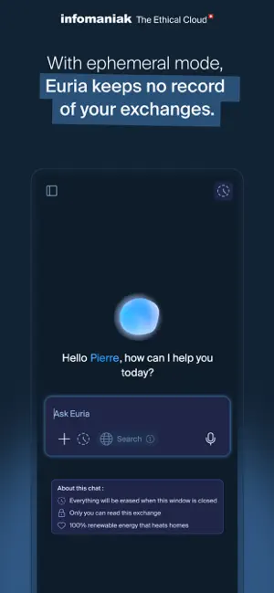 Infomaniak Euria screenshot 2