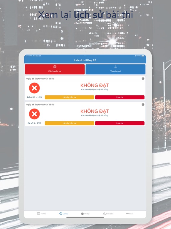 Bằng lái ô tô hạng B, C1, C iPad screenshot 7 - Education app
