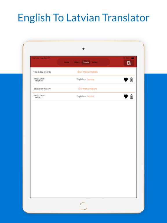 English To Latvian Translator iPad screenshot