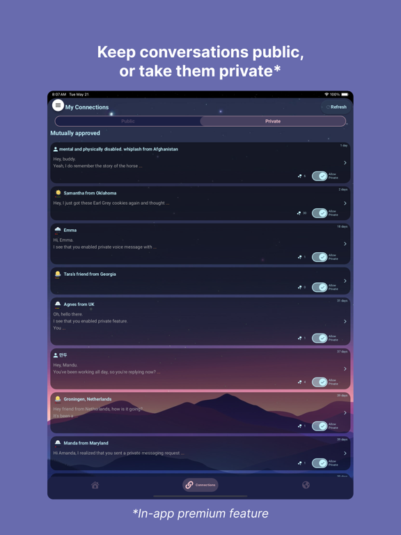 Bubblic: Connect with people. iPad screenshot 5 - Health & Fitness app