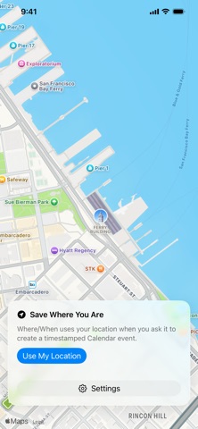 Where/When screenshot