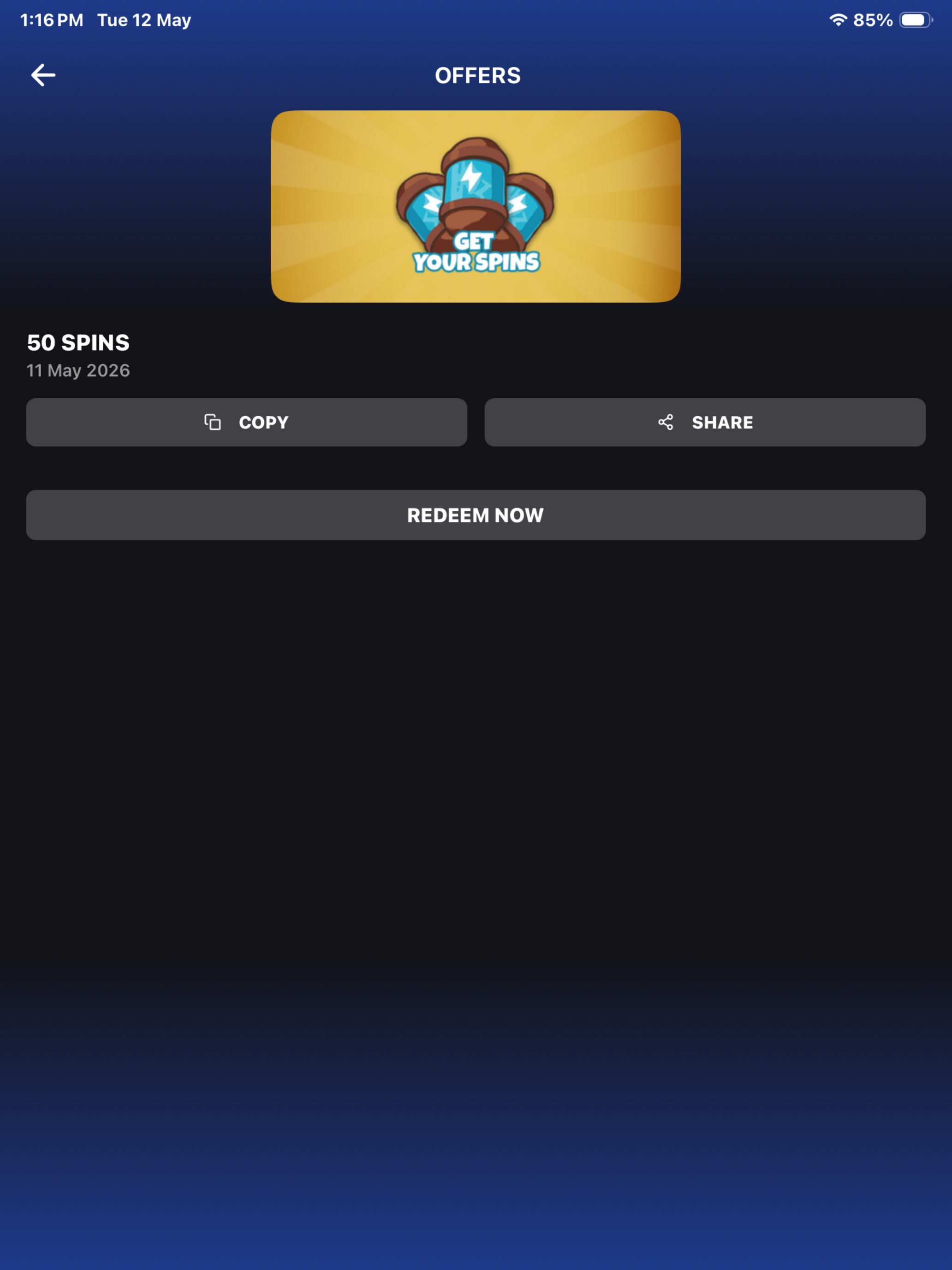 Spin rewards by S&CM