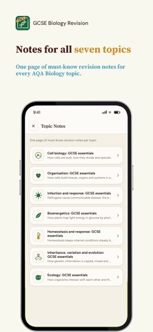 GCSE Biology Exam Revision iPhone screenshot