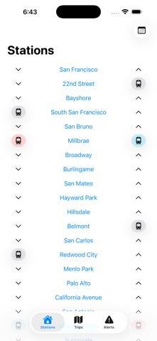 Tracks - Live Caltrain App Screenshot 1 of 6