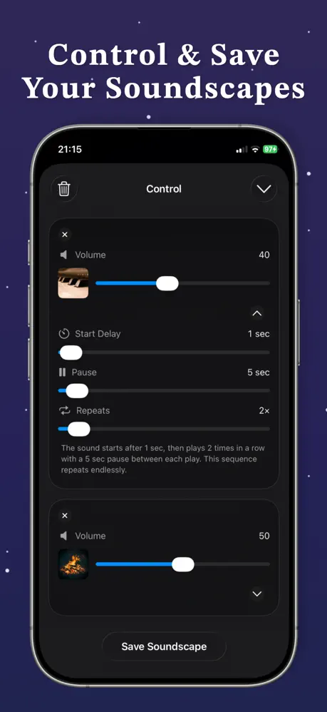 Soundscape Maker: Soundscaper 自定义白噪音应用截图