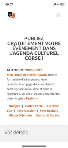 Agenda Culturel Corse screenshot