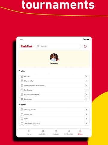 Padelink iPad screenshot