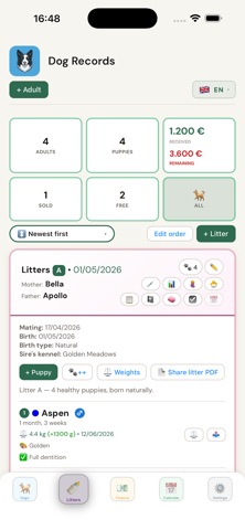 Evidence psů - BreedTrack screenshot