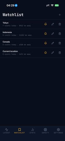 Latest Quakes screenshot