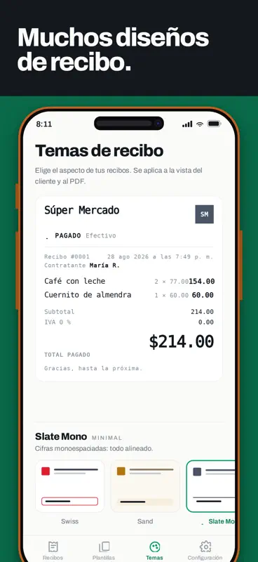 Tearoff: Recibos y notas screenshot 2 of 7