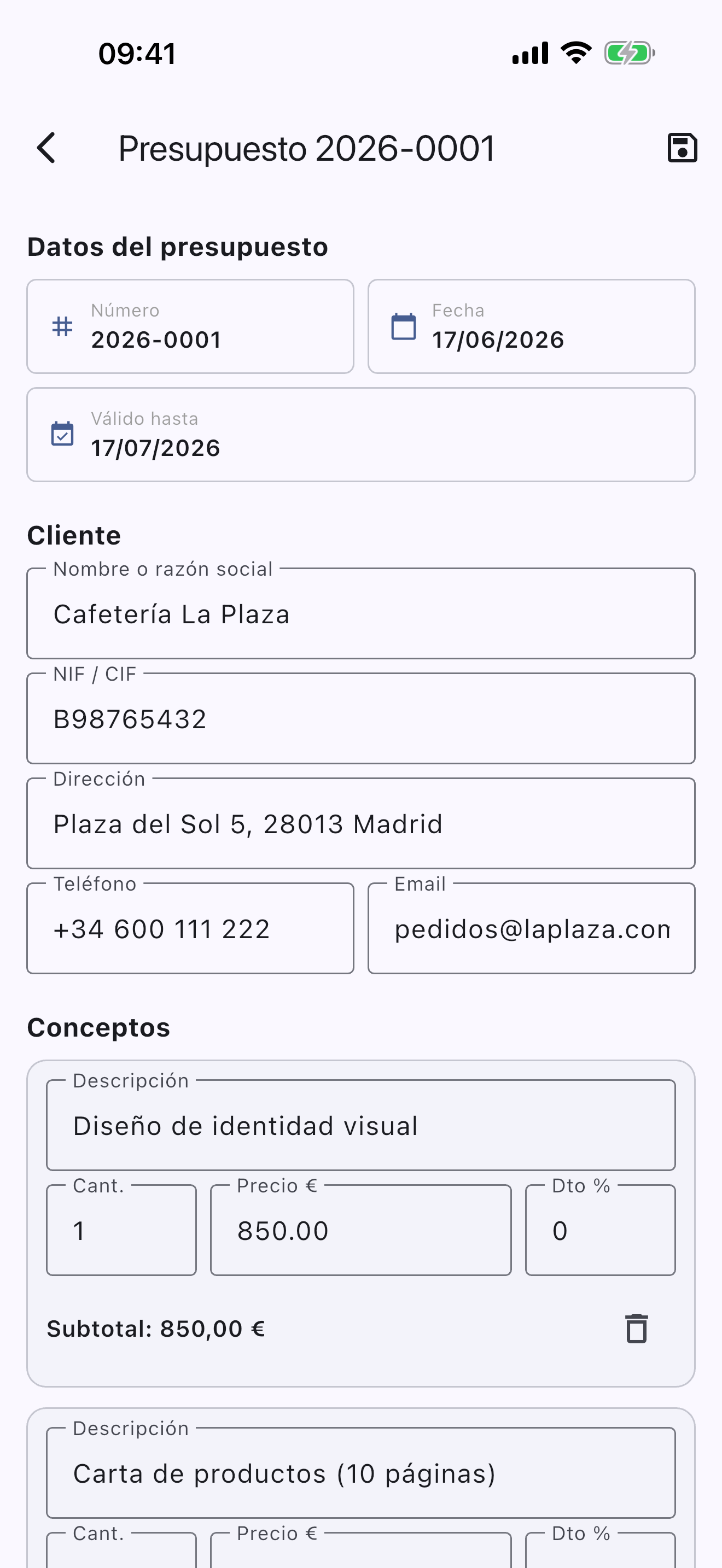 Presupuestos PRO KBR screenshot 3