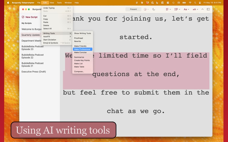 App screenshot