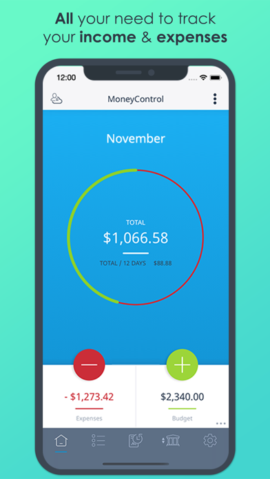 MoneyControl Spending Tracker Screenshot