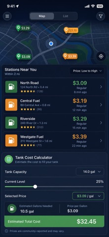 Gas Prices: Station Finder iPhone screenshot