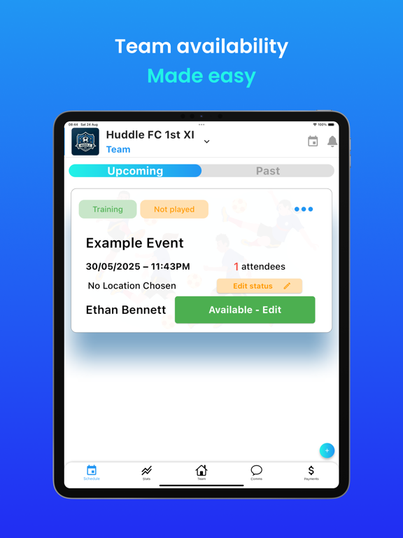 Huddle - Sports Club Manager iPad screenshot 2 - Sports app
