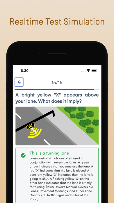 Iowa DOT Drivers Permit Test Screenshot