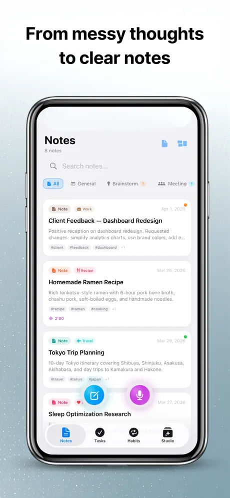 NoteOS：语音笔记与待办 应用截图
