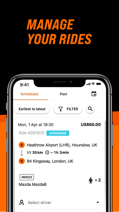 GetTransfer DRIVER Service Screenshot