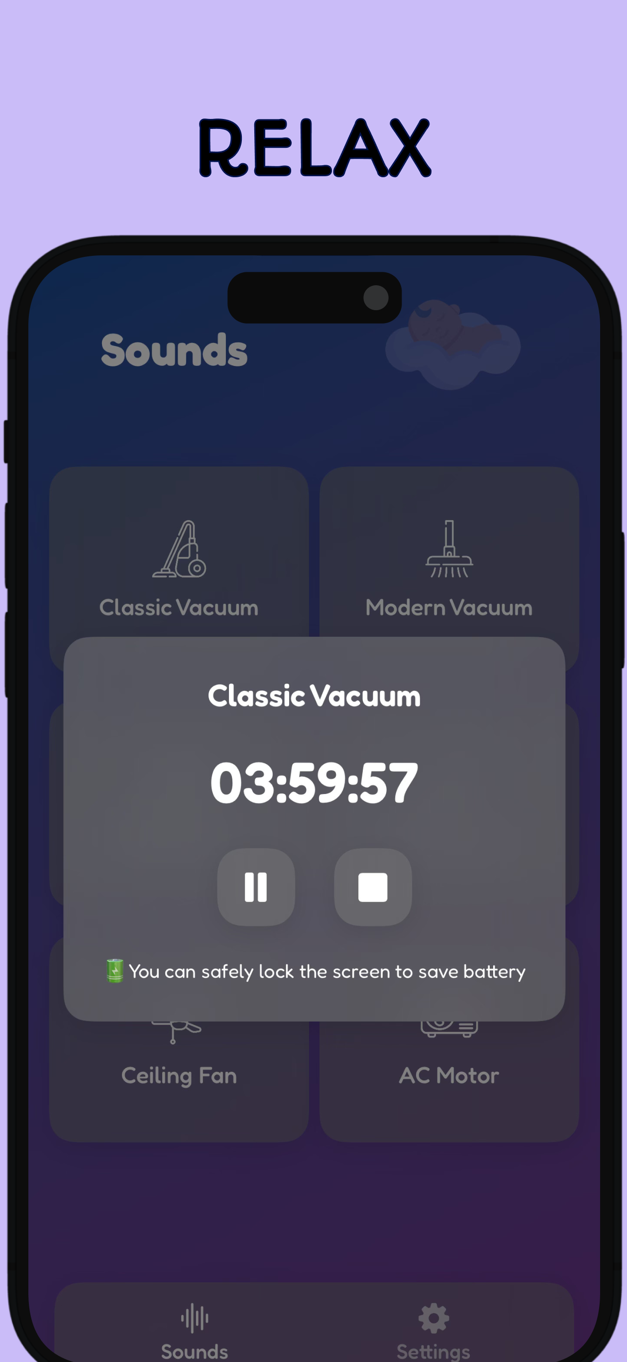 Vacuum Sounds for Baby Sleep screenshot 3