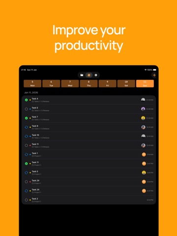 Tasks - minimalist tracker iPad screenshot