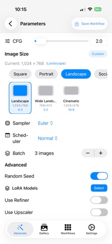 Mobile Comfy Creator iPhone screenshot