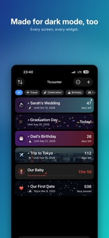 Ticounter: Day Counter Widget iPhone screenshot