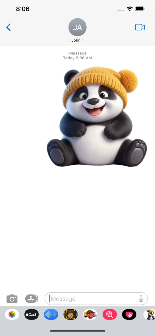 Screenshot #2 pour Woolly Hat Panda Stickers