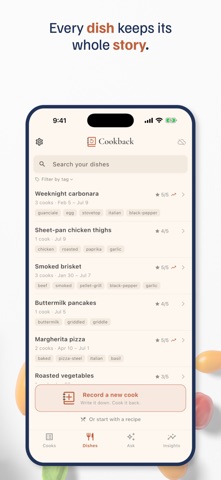 Cookback: Cooking Journal iPhone screenshot