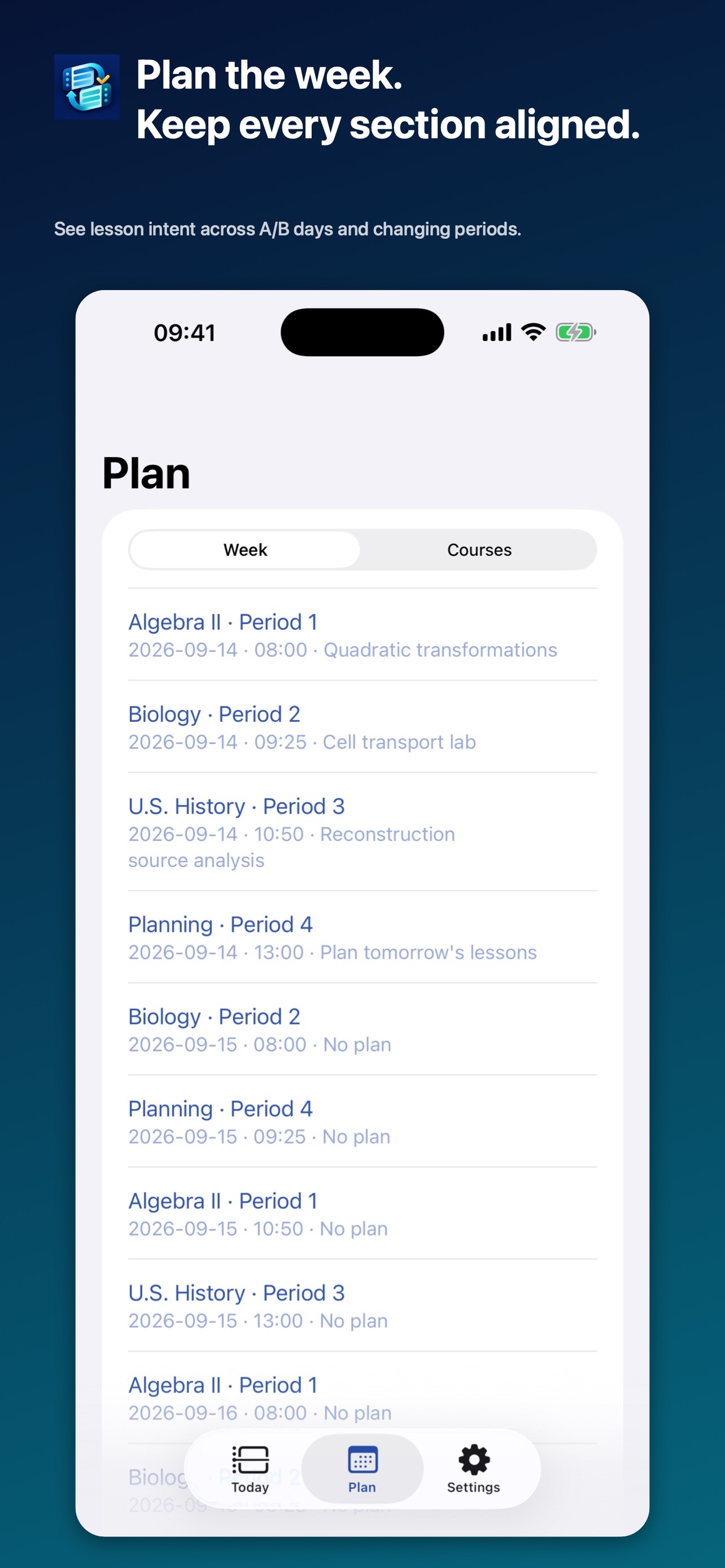 Screenshot 1 of Belfer – Teacher Planner