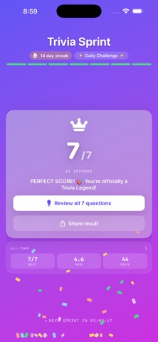 Trivia Sprint screenshot