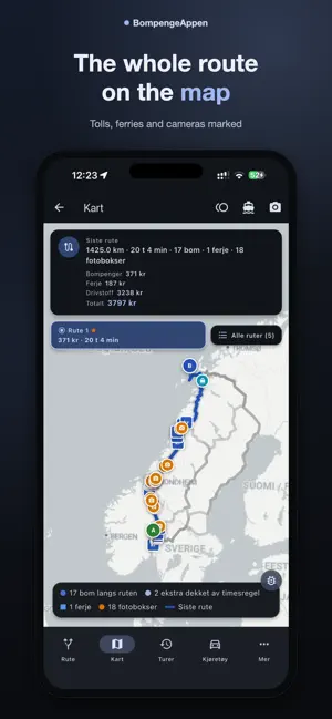 BompengeAppen: Toll Calculator screenshot 1