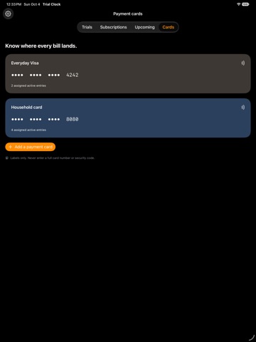 Trial Clock iPad screenshot