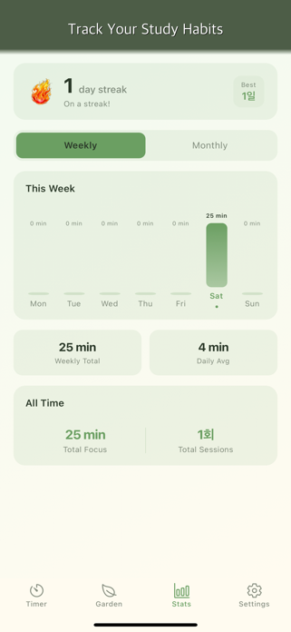 Focus Garden - Pomodoro Timer Screenshot 3 of 5