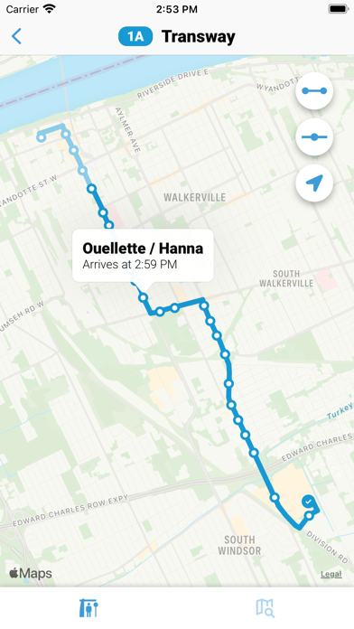 Windsor Transit iPhone screenshot 2 - Navigation app