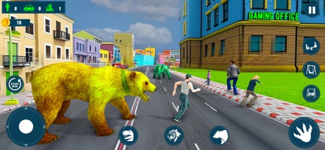 Jurassic Dinosaur Survival 3D - Observe the exciting animal transformations in action, such as a formidable bear prowling city streets and causing citizens to scatter in a thrilling urban chase.