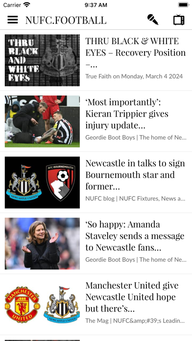 NUFC FOOTBALL Screenshot