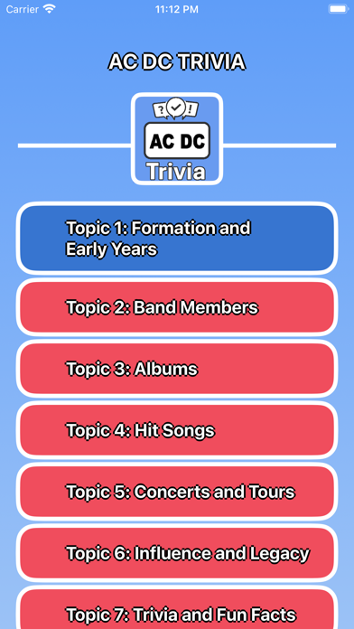 Screenshot 1 of AC DC Trivia App