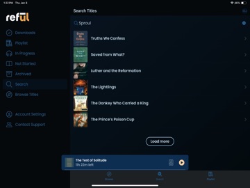 REF-UL Audiobooks iPad screenshot
