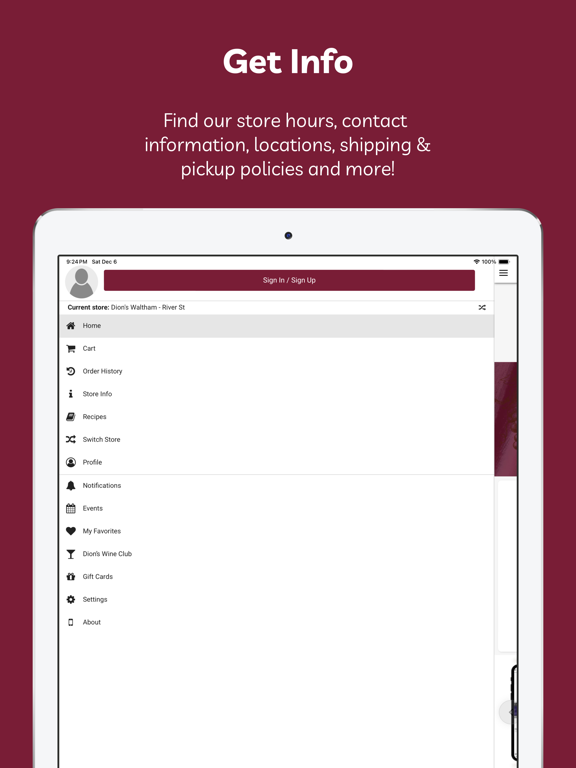 Dion's Wine, Spirits and Beer iPad screenshot 2 - Shopping app