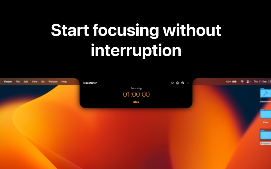 #3. FocusNotch: Timer & Blocker (macOS) By: Daniel Bratt