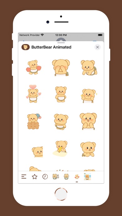 Butterbear Animated Stickers screenshot
