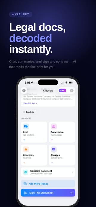 ClauseIt: AI Contract Reader Screenshot 1 of 6