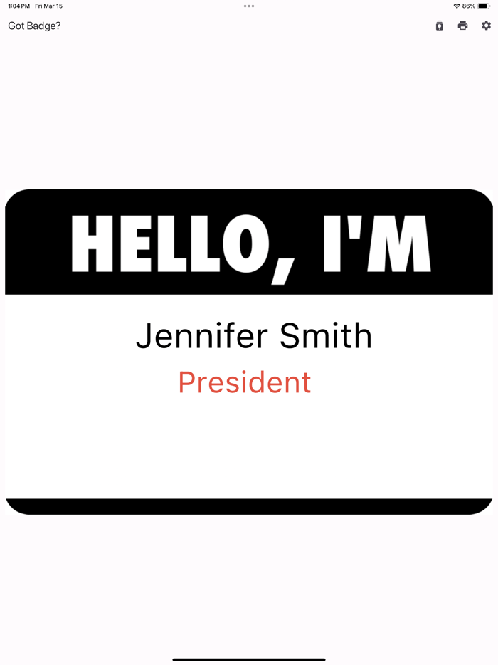Quick Name Badge