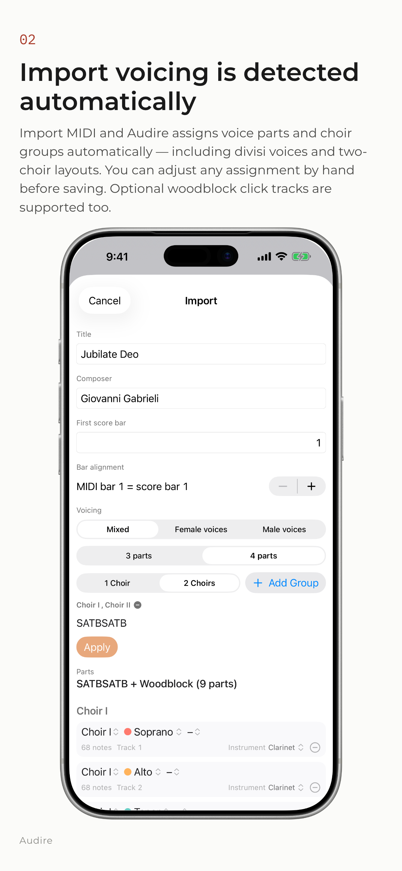 Audire - MIDI Player for Choir screenshot 2