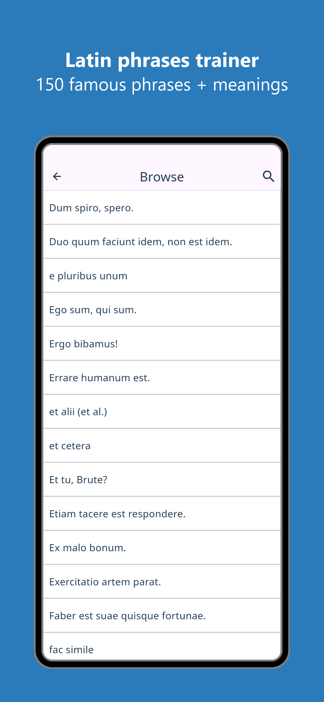 Latin Phrases Trainer