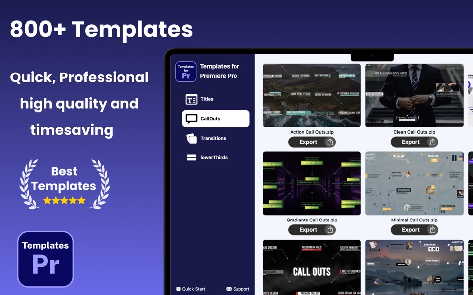 #1. Templates for Premiere Pro (macOS) 由: Syed Sahib Sultan