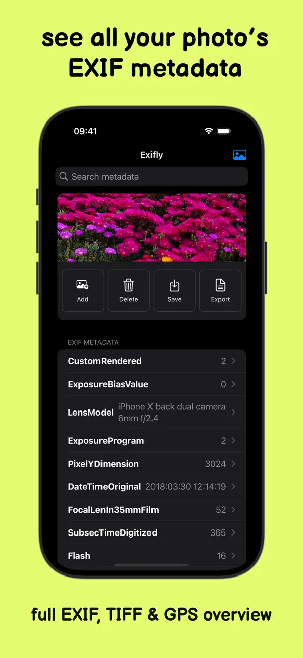 #1. Exifly (iOS) Podle: Marco Tini