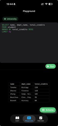 SQLearn - Mobile SQL Learning screenshot 5