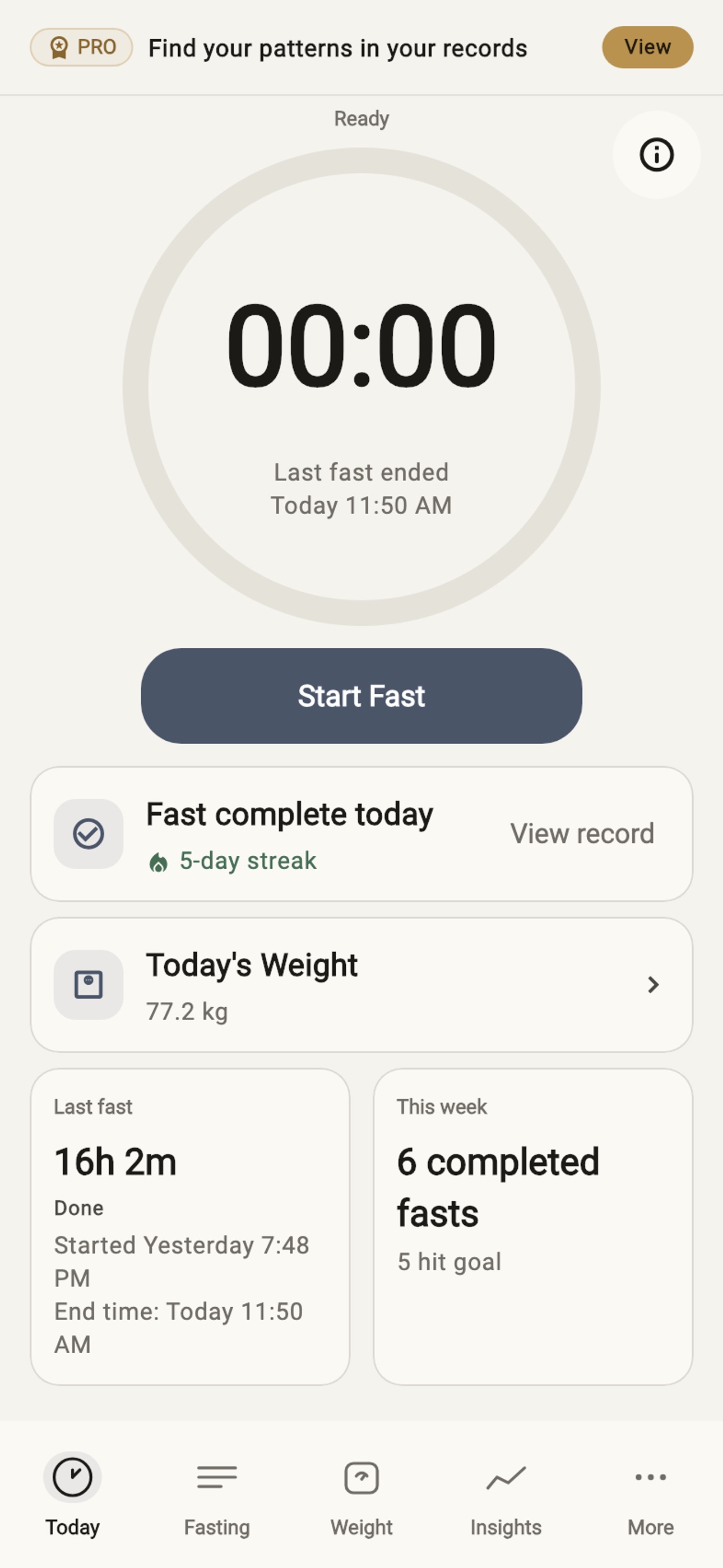 Screenshot 1 of FastCue: Intermittent Fasting