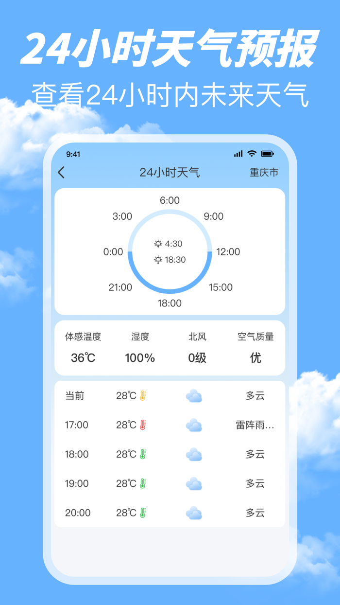 本地天气-实时预报天气、40日天气预测